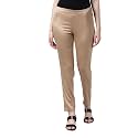 GO COLORS Women Mid Rise Polyester Shiny Pant