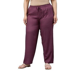 go colors women solid mid rise relaxed fit viscose casual pants