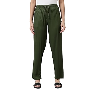 go colors women solid mid rise relaxed fit viscose casual pants