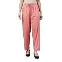 GO COLORS Women Solid Mid Rise Relaxed Fit Viscose Casual Pants