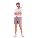 GO COLORS Women Solid Mid Rise Relaxed Fit Casual Shorts
