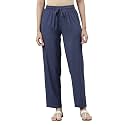 GO COLORS Women Solid Mid Rise Relaxed Fit Viscose Casual Pants