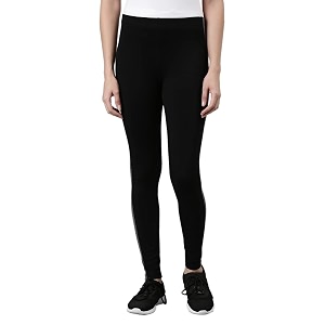 GO COLORS Womens Side Stripes Black High