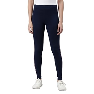 GO COLORS Womens Side Stripes Black High