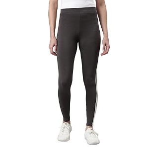 GO COLORS Womens Side Stripes Black High