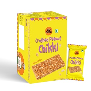 go desi crushed peanut chikki bar 5 pieces x 100 grams each gajak sweets gazak