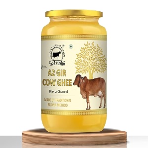 go fresho a2 gir cow ghee  traditional vedic bilona method  pure amp natural  authentic indian ghee  100 ml glass bottle  pack of 1