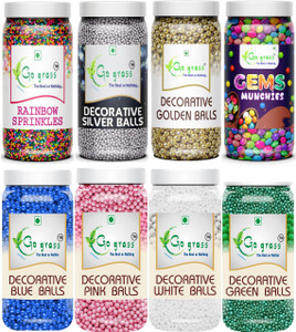 go grass cake decorating setvariety of cake sprinkles for cupcake  pastry  each 80gram sprinkles 640 g pack of 8