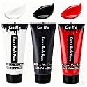 Go Ho Halloween Makeup Kit -White Black Red Face Body Paint Washable(7.1oz)
