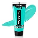 Go Ho Teal Face Body Paint Washable(2.37oz/pc),Water Based Cream Face Paint,Teal Body Paint for SFX Cosplay Costumes Festivals Halloween Makeup