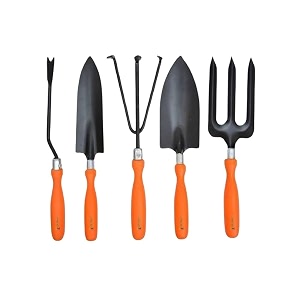 go hooked 5 pcs gardening tools kit for all your gardening needs orange amp black 5 pcs set