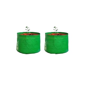 go hooked terrace gardening leafy vegetable green with orange uv treated grow bags  1834 x 1834  pack of 2  roof top balcony gardening  high density polyethylene