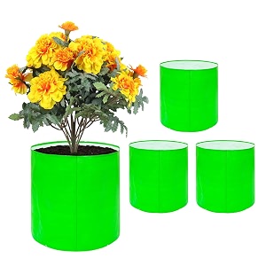 go hooked grow bags for gardening vegetables herbs amp flowers set of 4 planter bags for home balcony terrace amp outdoor farming 12 inch 250gsm heavy duty reusable gallon grow bags
