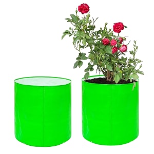 go hooked grow bags for gardening vegetables herbs amp flowers set of 2 planter bags for home balcony terrace amp outdoor farming 9 inch 250gsm heavy duty reusable gallon grow bags