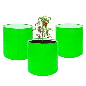 go hooked grow bags for gardening vegetables herbs amp flowers set of 3 planter bags for home balcony terrace amp outdoor farming 12 inch 250gsm heavy duty reusable gallon grow bags