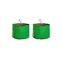 Go Hooked Terrace Gardening Leafy Vegetable Green with Orange UV Treated Grow Bags | 18" X 18" | Pack of 2 | Roof Top Balcony Gardening | High Density Polyethylene