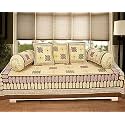 Go Texstylers Cotton Green Abstract Set of 6 Pcs Jaipuri Print Diwan Cover Set