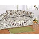 Go Texstylers Cotton Blue Abstract Pack of 6 Pcs Jaipuri Print Diwan Cover Set