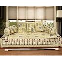 Go Texstylers Cotton Rust Abstract Set of 6 Pcs Jaipuri Print Diwan Cover Set