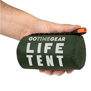 go time gear life tent - 2 person emergency survival shelter - use as tube tent tarp - includes whistle