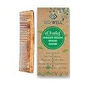 Go Well Oil Treated Kacchi Neem Wooden Comb For Man Or Women| Multiaction Neem Comb For Hair Growth| Suited For All Hair Types Wooden Comb For Detangling, Frizz Control &amp; Shine(Dual teeth Comb)