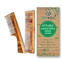 Go Well Oil Treated Kacchi Neem Wooden Comb For Man Or Women| Multiaction Neem Comb For Hair Growth| Suited For All Hair Types Wooden Comb For Detangling, Frizz Control &amp; Shine(Dual-Handle Comb)