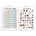 GO WOO Combo of 2 Numbers 1-100 and Kannada Alphabet Educational Posters for Preschool Kids Classroom Study | Learning- Charts for Kids Learning (20"X30" Inches)