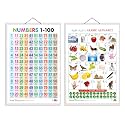GO WOO Combo of 2 Numbers 1-100 and Arabic Alphabet (Arabic) Educational Posters for Preschool Kids Classroom Study | Learning- Charts for Kids Learning (20"X30" Inches)