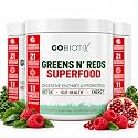 GOBIOTIX Super Greens Powder with Beet Root, Spirulina, Moringa & Chlorella – Probiotics, Enzymes & 21 Superfoods – Zero Sugar, Vegan, Non-GMO – 90 Servings, 3-Pack (Pomegranate Raspberry)