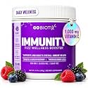 GOBIOTIX Vitamin C - Immune Defense Support Supplement - Immunity Powder Wellness Booster - Vegan Superfood - Elderberry, Turmeric, B12 Vitamin Supplement, Non-GMO and Sugar Free (Berry)