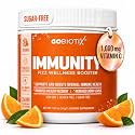 GOBIOTIX Vitamin C - Immune Defense Support Supplement - Immunity Powder Wellness Booster - Vegan Superfood - Elderberry, Turmeric, B12 Vitamin Supplement, Non-GMO and Sugar Free (Orange)