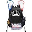 GOBUROS Lacrosse Equipment Backpack with Stick Holder & Hidden Zipper Net