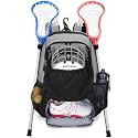 GOBUROS Lacrosse Equipment Backpack with Stick Holder & Hidden Zipper Net