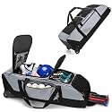 GOBUROS Rolling Baseball Softball Bag with Wheels for 4 Bats Catchers Bag