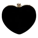Goclothod Women Heart Shape Clutch Purse Velvet