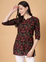 God Bless Women Geometric Print Straight Kurta