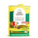 God Choice Organic Farms - Cold Pressed Sunflower Oil 5 litre| Wood Pressed Kachi Ghani | First Pressed | Minimally Processed | Lab-Tested | Unrefined &amp; Non-GMO | Rich in Vitamin E | Edible Oil for Cooking, Frying, Tadka 