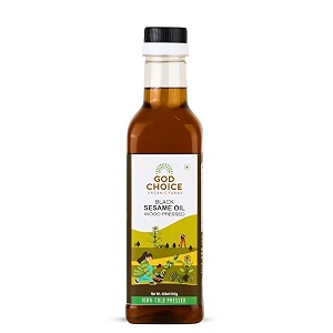 god choice organic farms organic black sesame oil 500 ml pet bottle100 wood cold pressedcertified organicmade in small batchesunrefined single filteredadditive freepreservative free