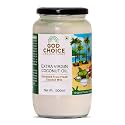 God Choice Organic Farms – Pure Extra Virgin Coconut Oil 1000 ML | Cold extraction process | Natural Nariyal Tel | Best for Cooking, Baby Massage and Hair Use