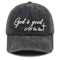 God is Good All the Time Hat for Men Women, Embroidered Christian Cross Baseball Cap