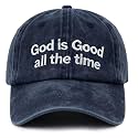 God is Good All The Time Hats for Men Women, Adjustable Cotton Embroidered Jesus Christian Faith Baseball Cap