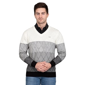 godfrey thin and warm v neck pullover woolen sweater for men