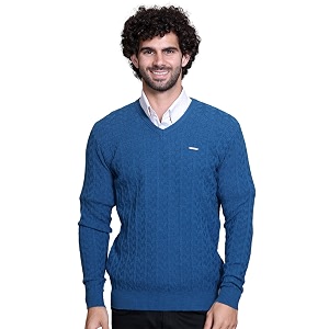 godfrey acrylic blend v neck sweaters for men blue 2xl