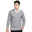 GODFREY Thin and Warm V Neck Pullover Woolen Sweater for Men