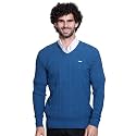 GODFREY Acrylic Blend v Neck Sweaters for Men, Blue, 2XL