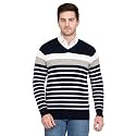 GODFREY Wool Blend V-Neck Sweaters For Men Winter, Multicolor, Large