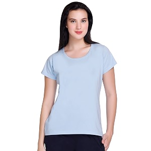 GODFREY Women Round Neck Half Sleeve Cotton