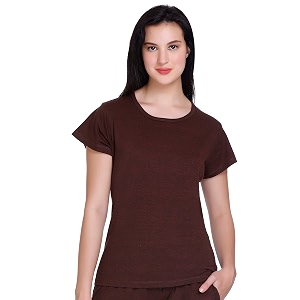 GODFREY Women Round Neck Half Sleeve Cotton