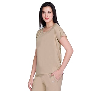 GODFREY Women Round Neck Half Sleeve Cotton