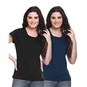 GODFREY Women Round Neck Half Sleeve Cotton